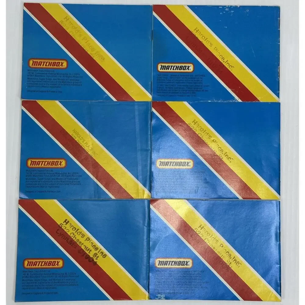 1983 Matchbox Catalog Stamped Harolds Place Inc 2 Different Designs 3 Of Each‎